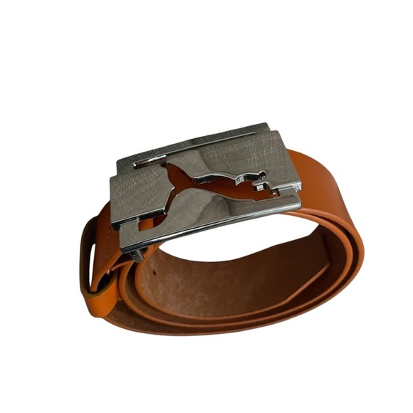 Puma Oringe Leather Belt with Silver Logo - Picture 3 of 7